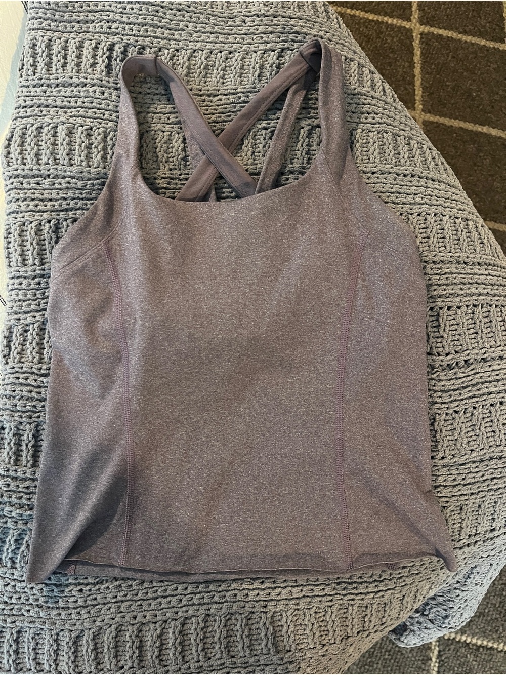 lululemon lilac cross back Strappy Tank Top with built-in shelf bra